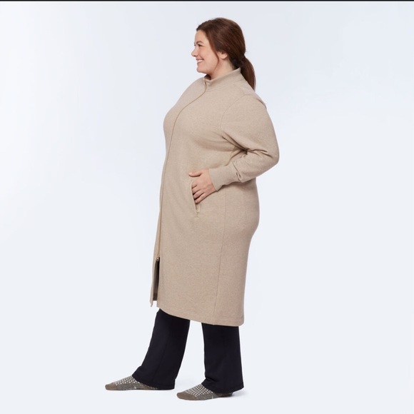 DULUTH Trading Co. Women's Souped-Up Fleece Zip Up Robe Beige Size XL Cozy Warm - Picture 2 of 15